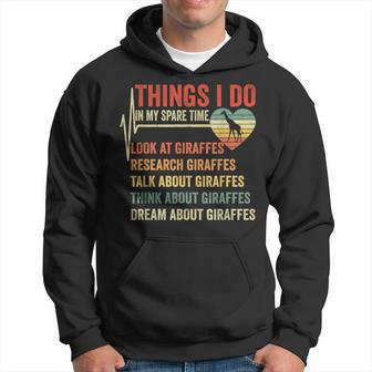 Funny Giraffe Lover Heartbeat Things I Do In My Spare Time Hoodie - Seseable