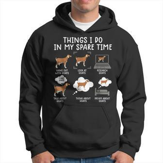 Funny Goat 6 Things I Do In My Spare Time Goat Hoodie - Seseable