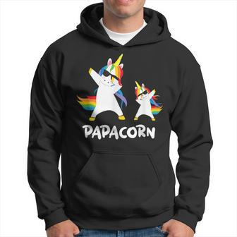 Funny Grandpa Dad Papa Unicorn Papacorn Dab Dabbing T Hoodie - Seseable