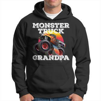 Funny Grandpa Monster Truck Idea For Birthday Party Gift For Mens Hoodie | Mazezy