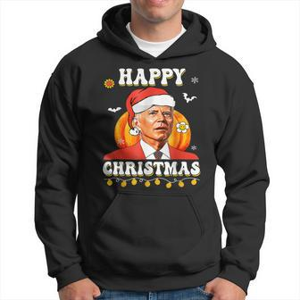 Funny Halloween Anti Joe Biden Confused Happy Christmas Xmas Men Hoodie Graphic Print Hooded Sweatshirt - Thegiftio UK