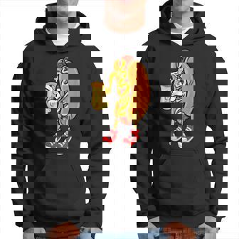 Funny Hot Dog Saxophone Player Men Hoodie Graphic Print Hooded Sweatshirt - Thegiftio UK
