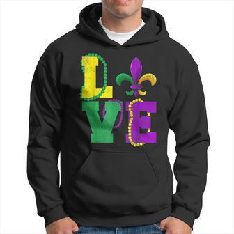 Funny I Love Mardi Gras New Orlean Festival Mardi Gras Lover Men Hoodie Graphic Print Hooded Sweatshirt - Seseable
