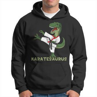Funny Karate Dinosaur Karatesaurus T-Rex Graphic Karatist Hoodie | Mazezy