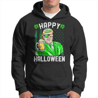 Funny Leprechaun Biden Happy Halloween For St Patricks Day Hoodie - Seseable