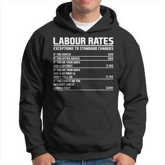 Funny Mechanic Electrician Hourly Rate Labour Rates Hoodie | Mazezy