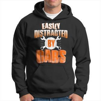 Funny Mechanic T Easily Distracted By Cars Gifts Hoodie | Mazezy