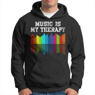 Funny Music Lover Musician Music Is My Therapy Equalizer Dj Hoodie - Seseable