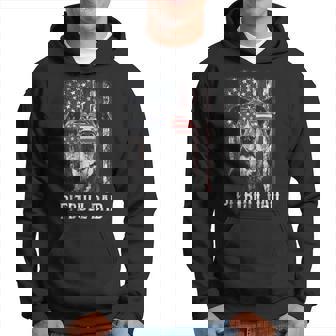 Funny Pitbull Dad American Flag 4Th Of July Dog Fathers Day Hoodie - Thegiftio UK