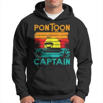 Funny Pontoon Captain Retro Vintage Style Pontoon Boat Hoodie - Seseable
