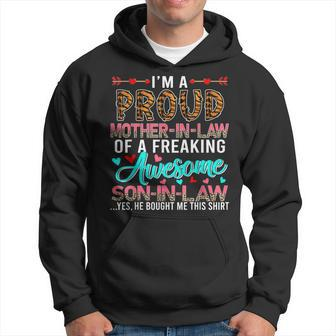 Funny Proud Mother In Law Of A Freaking Awesome Son In Law Hoodie - Thegiftio UK
