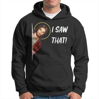 Funny Quote Jesus Meme I Saw That Christian Jesus Meme Idea Men Hoodie Graphic Print Hooded Sweatshirt - Seseable