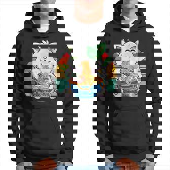 Funny Ramen Cat Kawaii Anime Ramen Cat Lovers Kawaii Neko V6 Men Hoodie Graphic Print Hooded Sweatshirt - Thegiftio