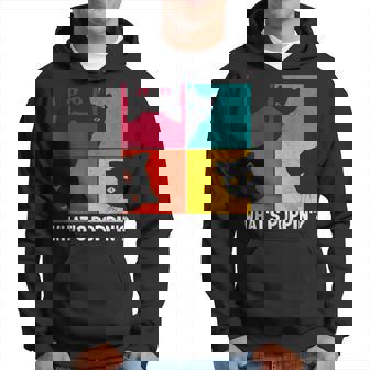 Funny Retro Vintage Curious Cat Meme For Cat Mom Cat Dad V2 Men Hoodie Graphic Print Hooded Sweatshirt - Thegiftio