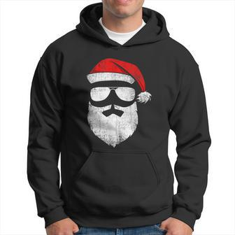 Funny Santa Claus Face Sunglasses With Hat Beard Christmas Tshirt Hoodie - Monsterry UK