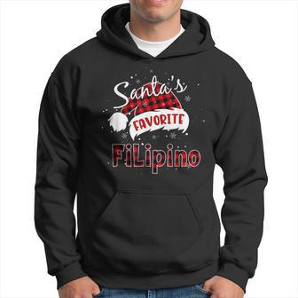 Funny Santas Favorite Filipino Christmas Plaid Buffalo Xmas Men Hoodie Graphic Print Hooded Sweatshirt - Seseable