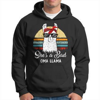 Funny Shes A Bad Oma Llama Mom Mama Grandma Men Hoodie Graphic Print Hooded Sweatshirt - Thegiftio UK