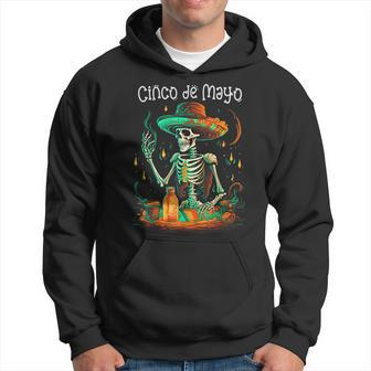 Funny Skeleton Mexican Dia De Los Muertos Cinco De Mayo Hoodie | Mazezy