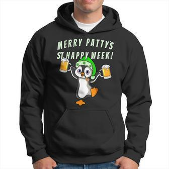 Funny St Patricks Day Party Penguin Drinking Hoodie - Thegiftio UK
