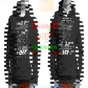Funny This Is My Christmas Pajama Santa French Bulldog Dog Men Hoodie Graphic Print Hooded Sweatshirt - Thegiftio UK