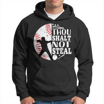 Funny Thou Shalt Not Steal Baseball Catcher Quotes Graphic Hoodie - Seseable