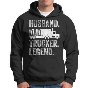 Funny Truck Driver Trucking Men Husband Dad Trucker Legend Hoodie | Mazezy