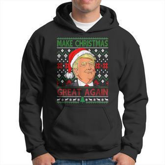 Funny Trump Make Christmas Great Again Ugly Sweater Xmas Pjs Men Hoodie Graphic Print Hooded Sweatshirt - Seseable