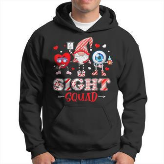 Funny Valentine Sight Squad Gnome Optometrist Nurse Outfit Men Hoodie Graphic Print Hooded Sweatshirt - Seseable