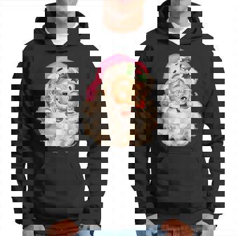 Funny Vintage Pink Santa Claus Pink Christmas Design Xmas Men Hoodie Graphic Print Hooded Sweatshirt - Seseable