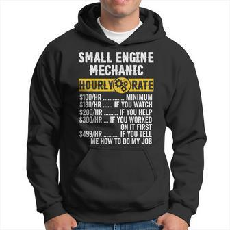 Funny Vintage Small Engine Repair Mechanic Hourly Rate Gift For Mens Hoodie | Mazezy DE