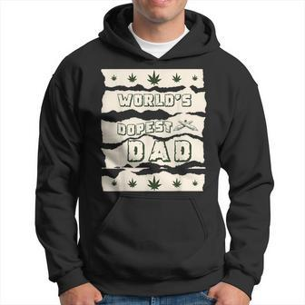 Funny Worlds Dopest Dad Weed Marijuana Cannabis Leaf Adults Hoodie | Mazezy