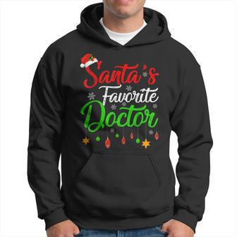 Funny Xmas Santas Favorite Doctor Christmas Men Hoodie Graphic Print Hooded Sweatshirt - Thegiftio UK
