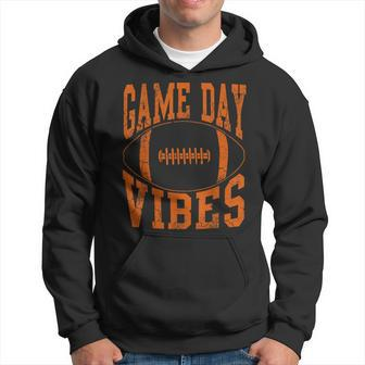 Game Day Vibes Orange Football Vintage Distressed Hoodie - Seseable