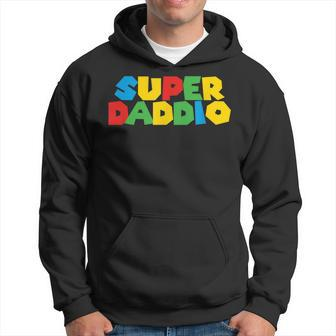 Gamer Daddio Funny Super Dad Funny Fathers From Wife & Kids Hoodie - Thegiftio UK