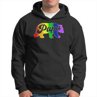 Gay Dad Papa Bear Pride Rainbow Colors Fathers Day Men Hoodie - Thegiftio UK