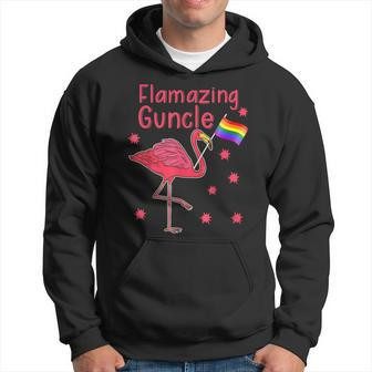 Gay Uncle Flamazing Guncle Flamingo Rainbow Pride Flag Gift Hoodie | Mazezy