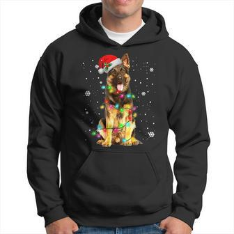 German Shepherd Dog Tree Christmas Sweater Xmas Dogs Gifts Men Hoodie Graphic Print Hooded Sweatshirt - Seseable