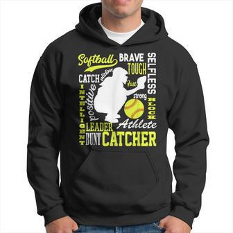 Girls Softball Catcher Great For Ns Traits Of A Catcher Hoodie | Mazezy
