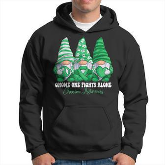 Glaucoma Awareness Month Green Ribbon Gnomies Support Hoodie | Mazezy