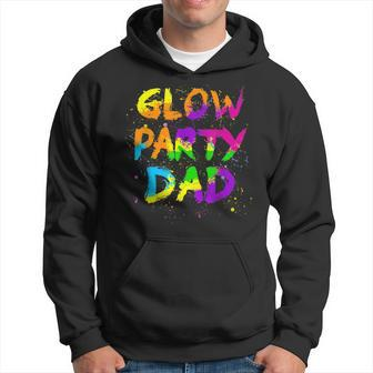 Glow Party Dad Splatter Effect 80 Theme Color Birthday Party Hoodie | Mazezy