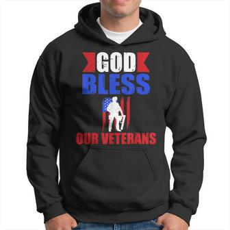 God Bless Our Veterans Us Military Appreciation Men Hoodie - Thegiftio UK