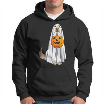 Golden Retriever Ghost Pumpkin Halloween Fall V3 Men Hoodie Graphic Print Hooded Sweatshirt - Thegiftio UK