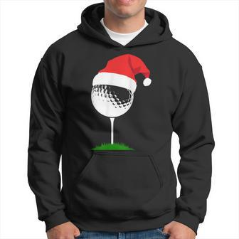 Golf Ball Santa Sat Christmas Funny Golfing Golfer Men Hoodie Graphic Print Hooded Sweatshirt - Seseable