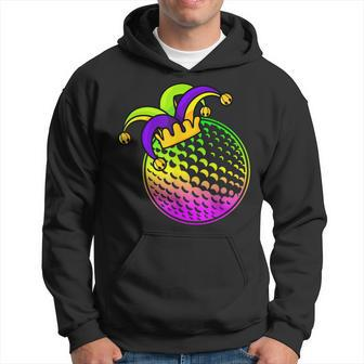 Golf Ball With Jester Hat Mardi Gras Fat Tuesday Parade Men Hoodie - Seseable