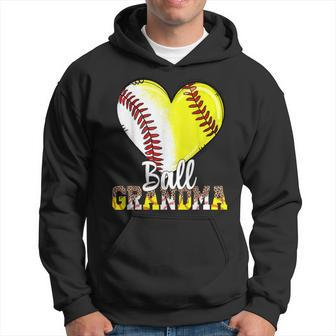 Grandma Of Both Baseball Softball Grandkids Ball Mothers Day Hoodie | Mazezy CA