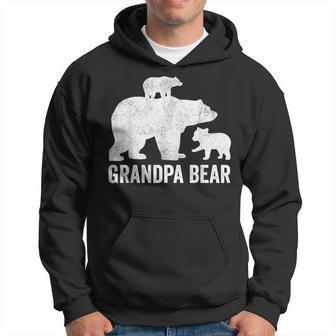 Grandpa Bear Fathers Day Funny Two Cub Kids Grandad Gift For Mens Hoodie | Mazezy