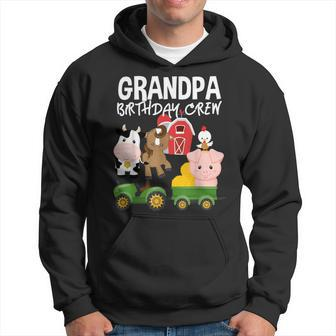 Grandpa Birthday Crew Farm Animals Barnyard Tractor Party Hoodie | Mazezy DE