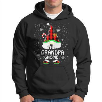 Grandpa Gnomies Red Plaid Matching Family Christma Funny Hoodie | Mazezy