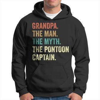 Grandpa Man Myth Pontoon Captain I Funny Pontoon Hoodie | Mazezy