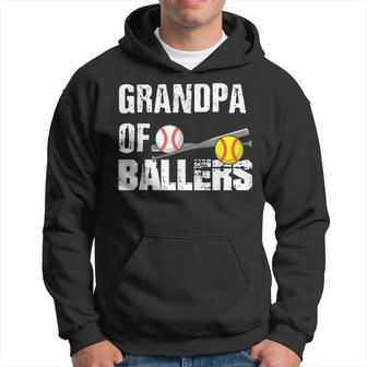 Grandpa Of Ballers Funny Baseball Softball Fathers Day Gift Hoodie | Mazezy